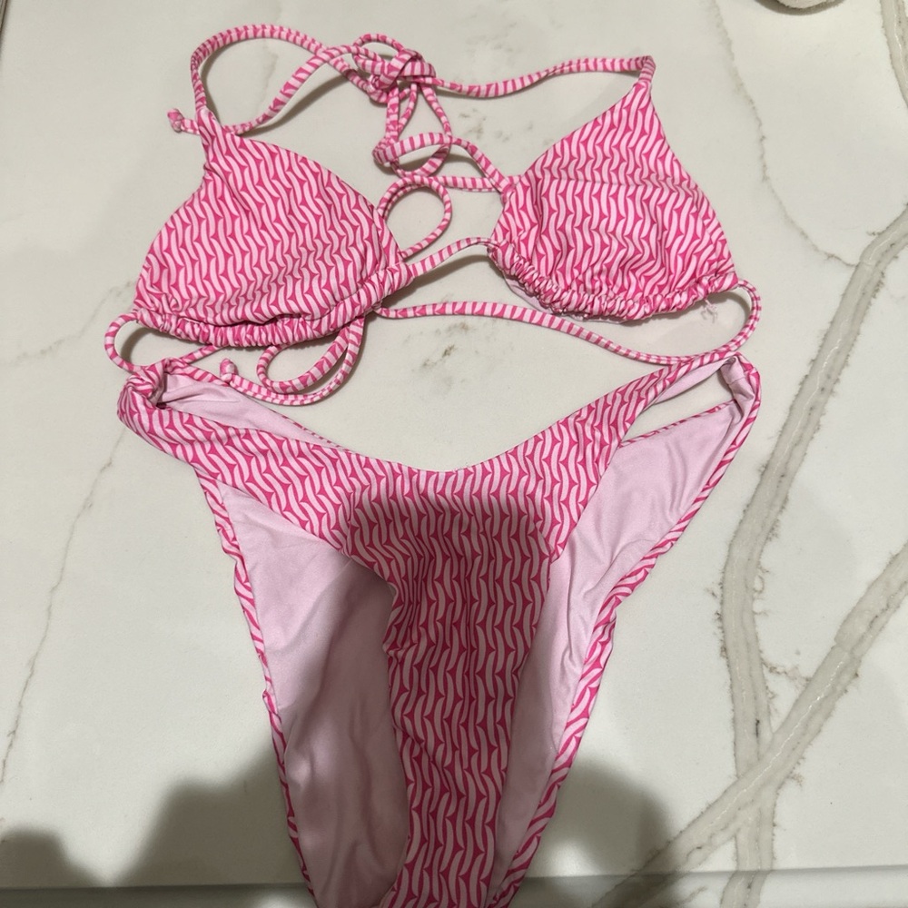 Hollister Pink and White Bikini